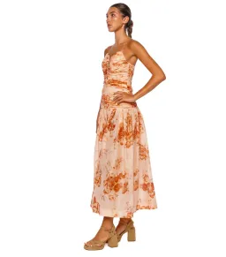 Zimmermann Cascadian Strapless Midi Dress Red Botanical Floral Size 1 / AU 10 for rent on The Volte - image 2
