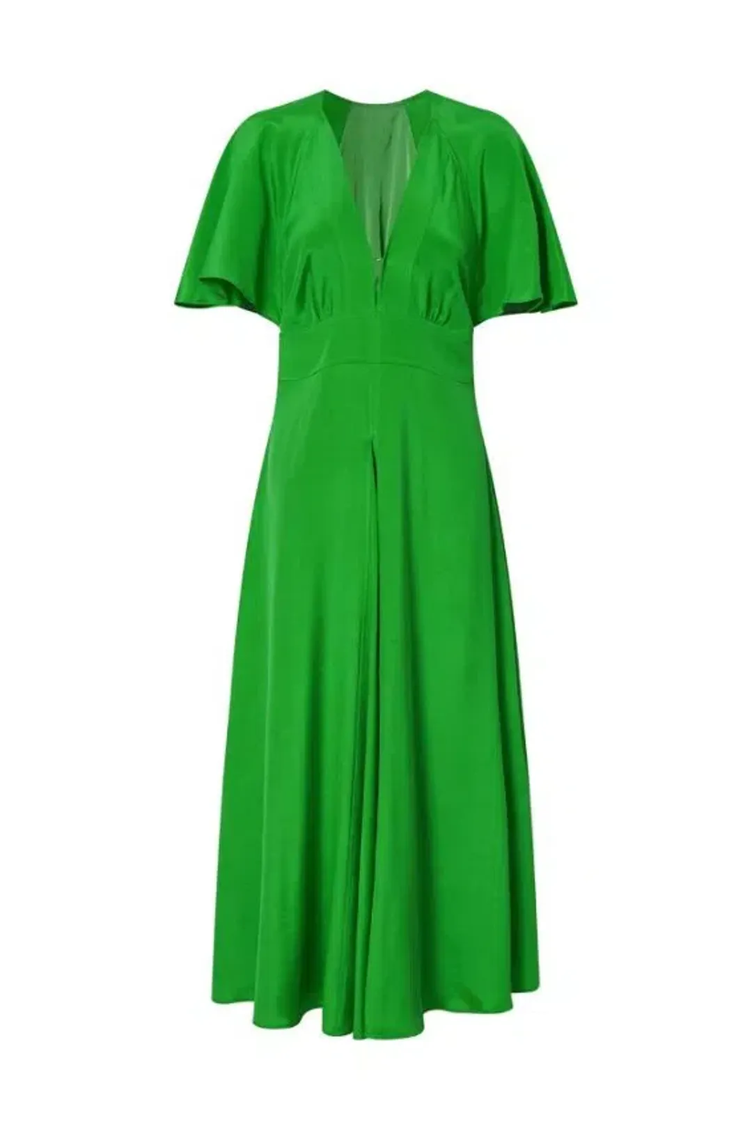 Oroton Cape Sleeve Midi Dress Green Size 10 for rent on The Volte - main image