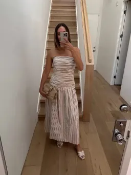 ANNA QUAN Isadora Strapless Maxi Dress Tobacco Stripe 10 for rent on The Volte - image 9