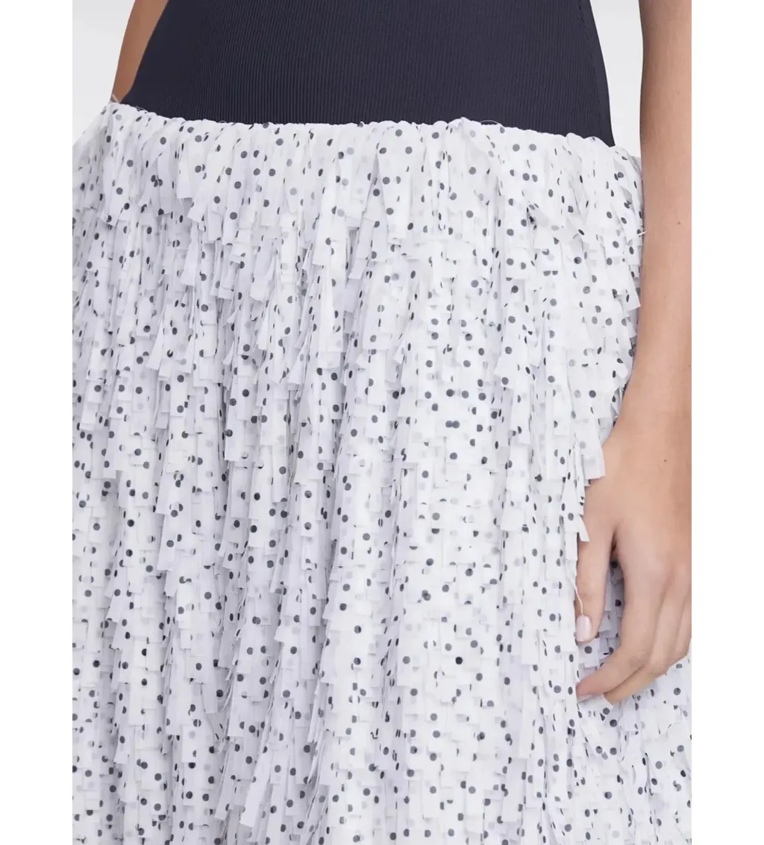 Anna Quan Leni Maxi Dress Spot Fringe Size AU 6 for rent on The Volte - main image