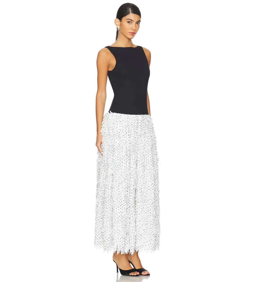 Anna Quan Leni Maxi Dress Spot Fringe Size AU 6 for rent on The Volte - main image