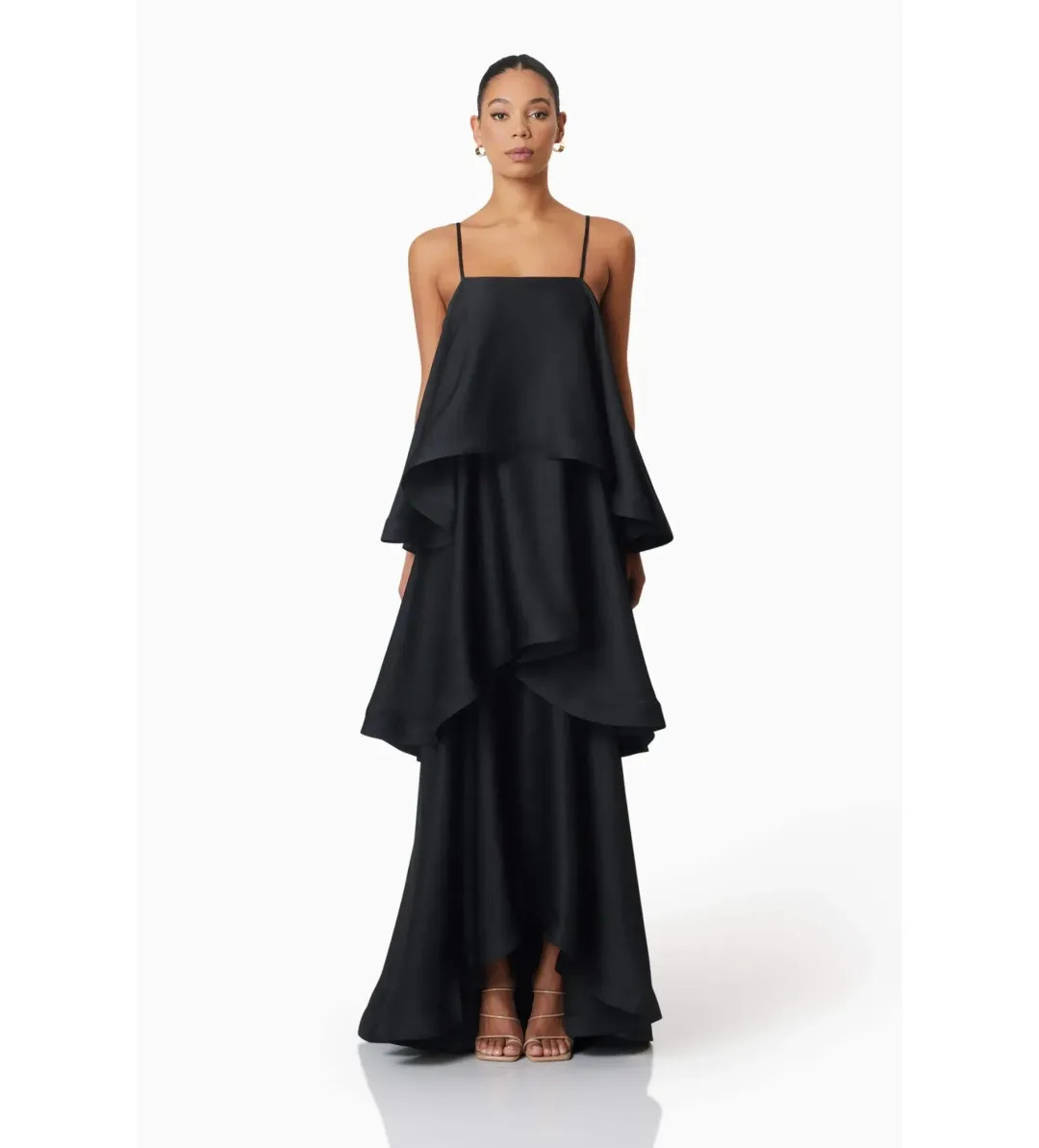 Elliatt Tilly Tiered Maxi Dress Black Size AU 8 for rent on The Volte - main image