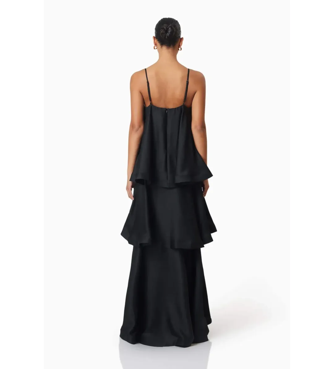 Elliatt Tilly Tiered Maxi Dress Black Size AU 8 for rent on The Volte - main image