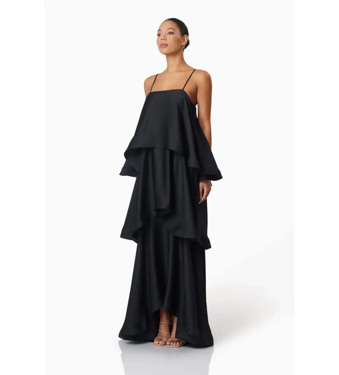 Elliatt Tilly Tiered Maxi Dress Black Size AU 14 for rent on The Volte - main image