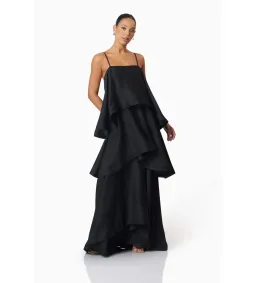Elliatt Tilly Tiered Maxi Dress Black Size AU 14 for rent on The Volte - image 2