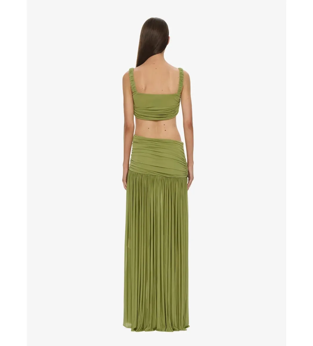 Christopher Esber Orion Separation Gown Green Olive Size AU 8 for rent on The Volte - main image