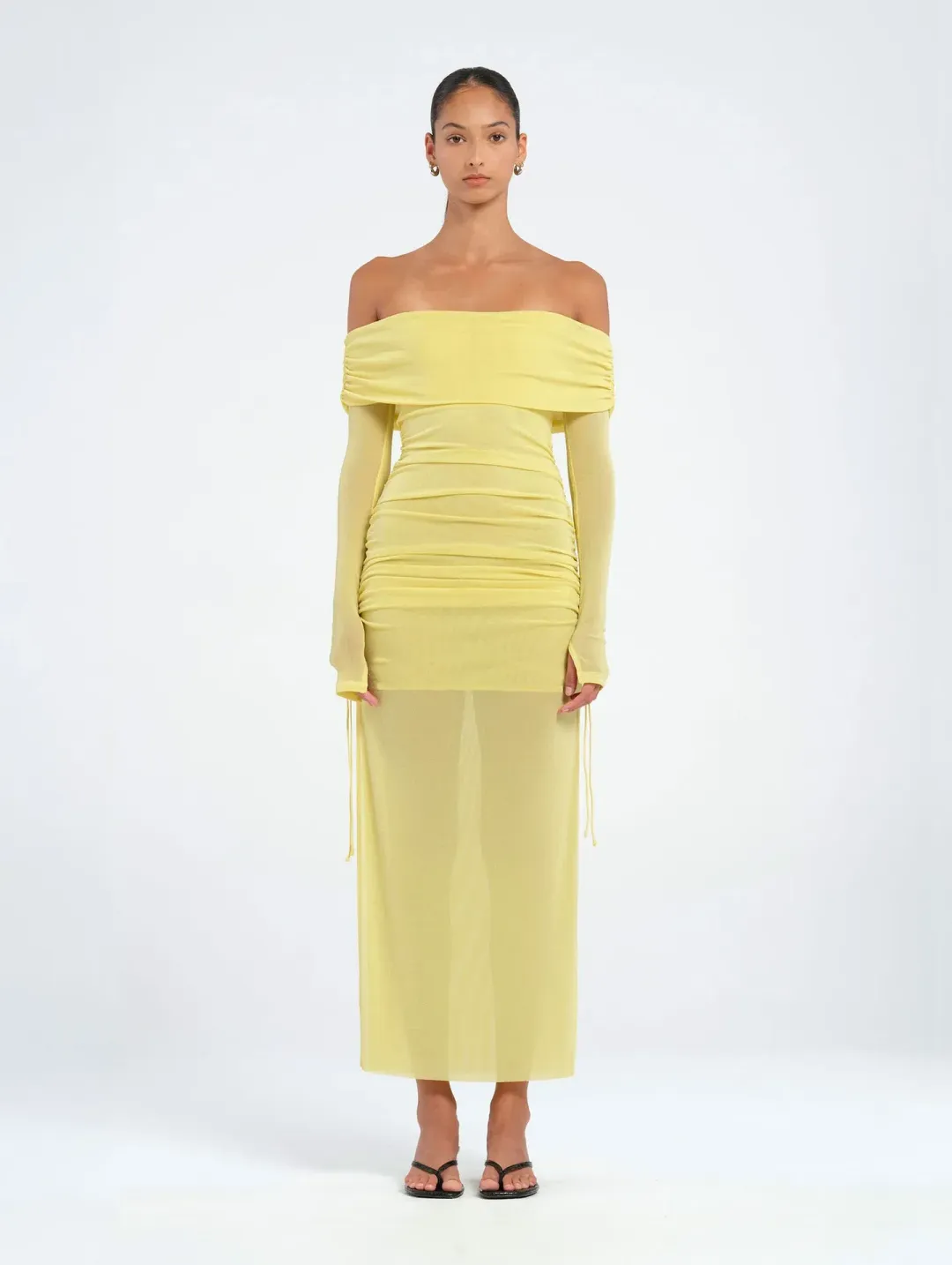 Benni Blaire Midi Dress Lemon Size 6 for rent on The Volte - main image