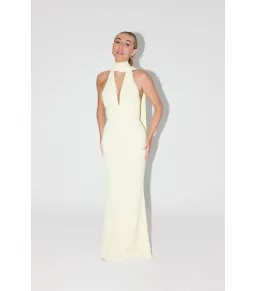Odd Muse The Ultimate Muse Tie Neck Maxi Dress Butter Cream Size XS / AU 6  for rent on The Volte - image 1