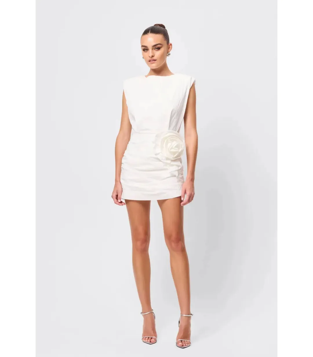 Mossman Wrapped In You Mini Dress White Size AU 8 for rent on The Volte - main image