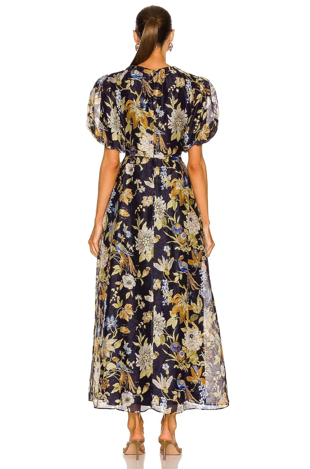 Sir the Label Lilian Puff Sleeve Midi Dress Delia Print Size 2 / AU 10 for rent on The Volte - main image