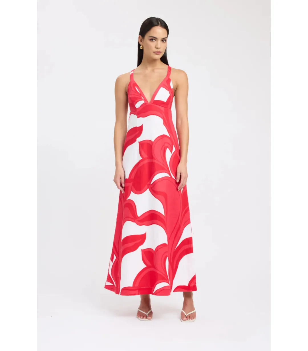 Kookai Zani Maxi Dress in Red/White Size AU 6 for rent on The Volte - main image