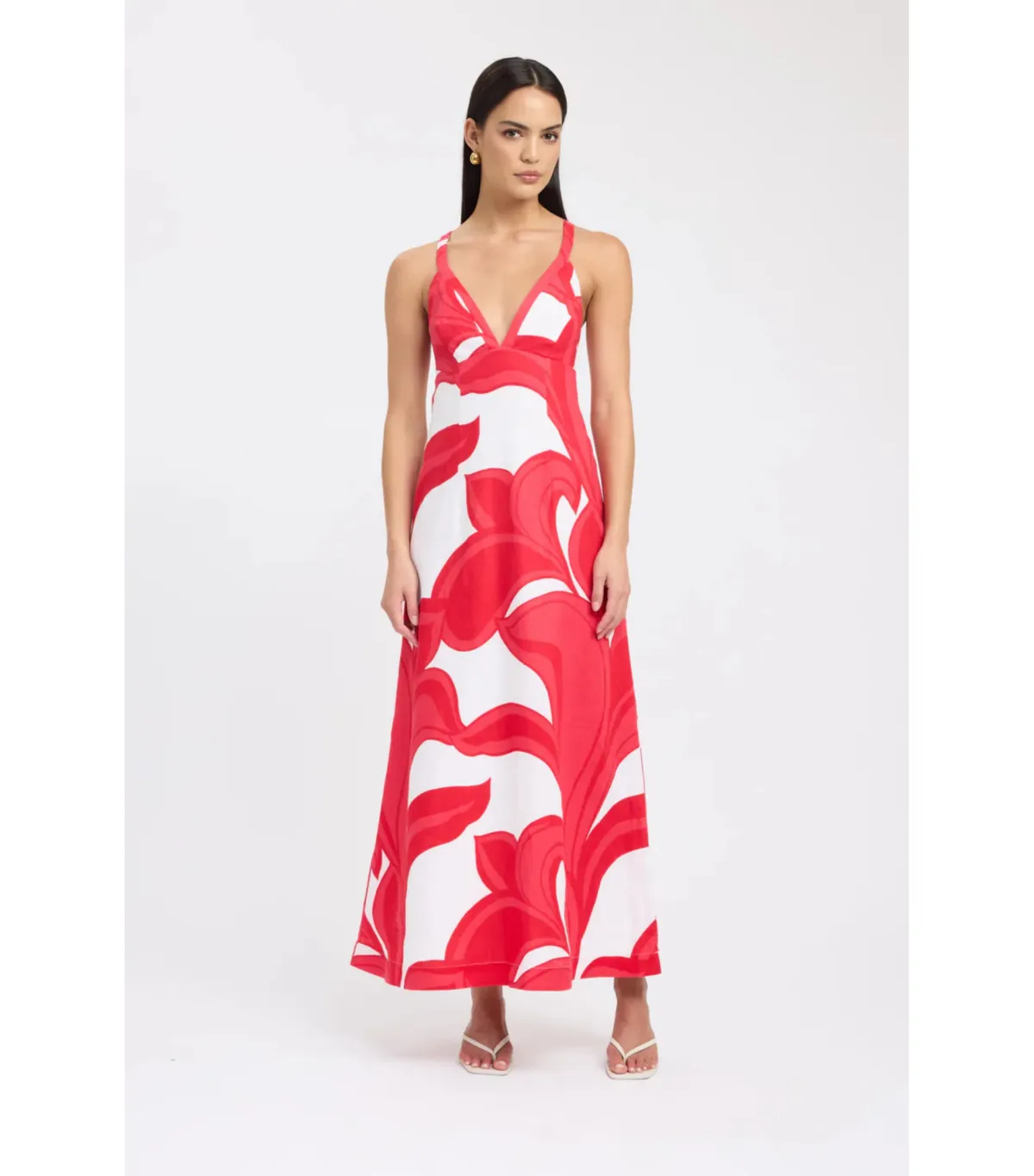 Kookai Zani Maxi Dress in Red/White Size AU 6 for rent on The Volte - main image