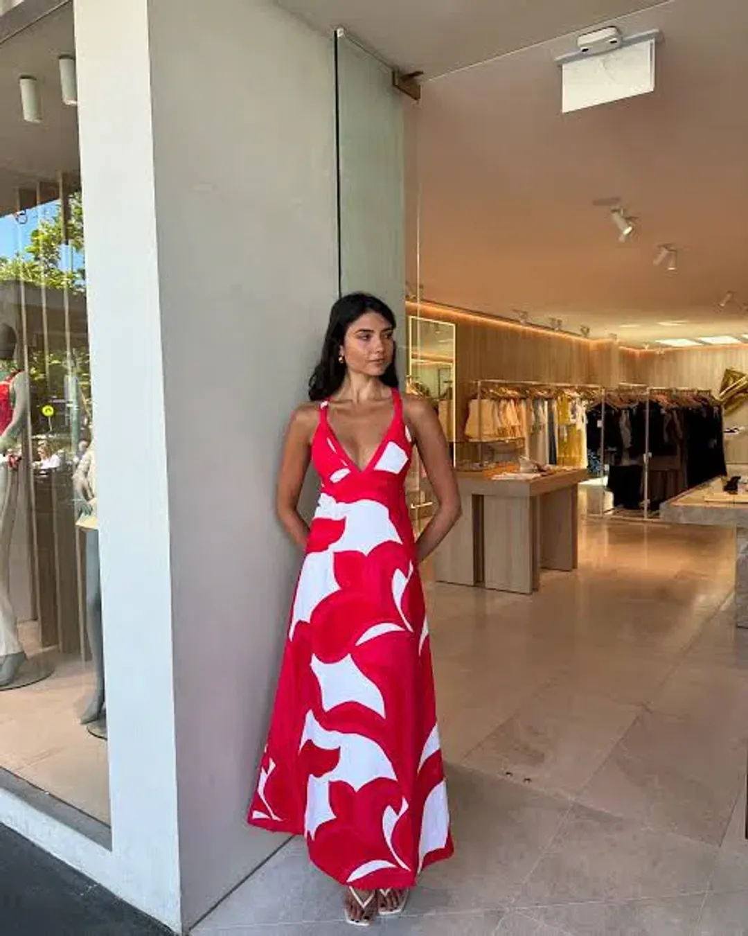 Kookai Zani Maxi Dress in Red/White Size AU 6 for rent on The Volte - main image