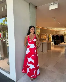 Kookai Zani Maxi Dress in Red/White Size AU 6 for rent on The Volte - image 3