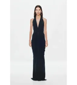 Misha The Venus Gathered Cupro Maxi Dress Black Size XS / AU 6 for rent on The Volte - image 1