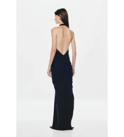 Misha The Venus Gathered Cupro Maxi Dress Black Size XS / AU 6 for rent on The Volte - image 2
