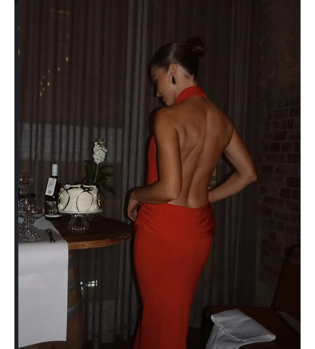 MISHA Vanessa Jersey Maxi Dress Cherry Size XS / AU 6 for rent on The Volte - main image