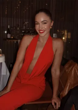 Misha Vanessa Jersey Maxi Dress in Cherry Red XS / AU 6 for rent on The Volte - image 3