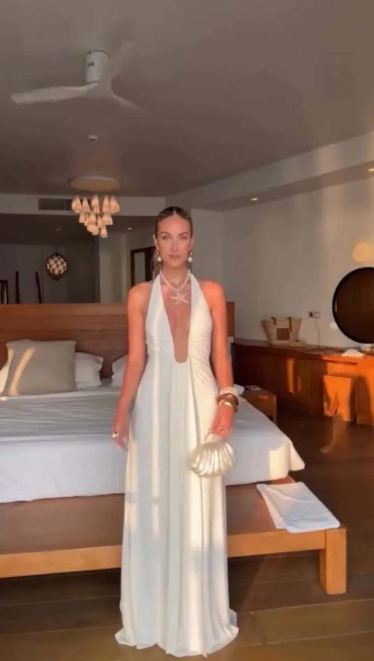 Misha Jennifer Cupro Maxi Dress ivory Size S/AU 8  for rent on The Volte - main image