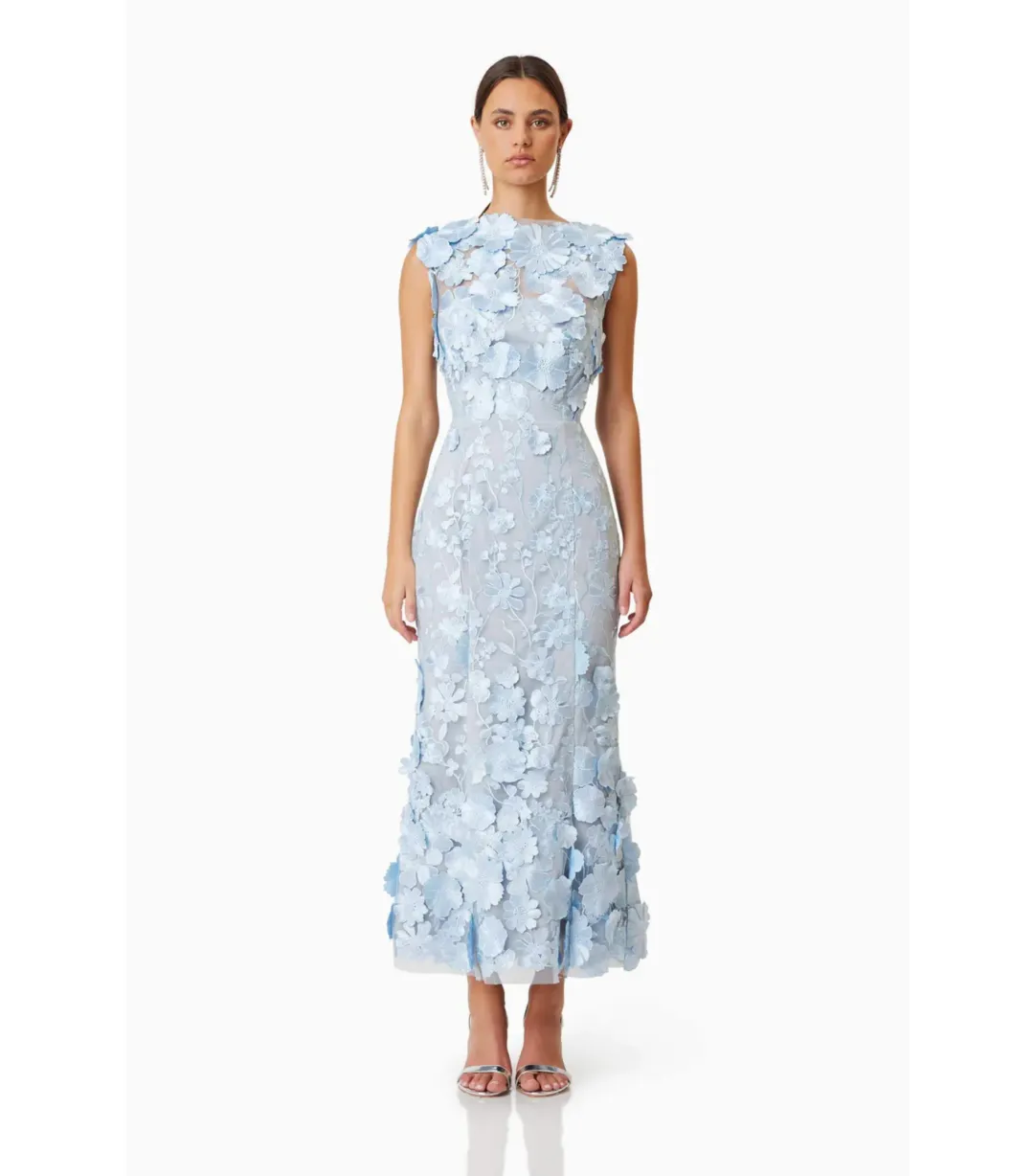 Elliatt Selene Cocktail Midi Dress Blue Size AU 4 for rent on The Volte - main image