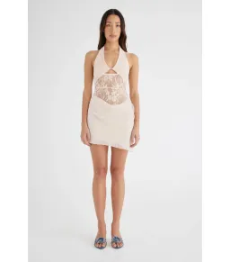 Benni Rocky Mini Dress in Seashell Ivory Size AU 8 for rent on The Volte - image 1