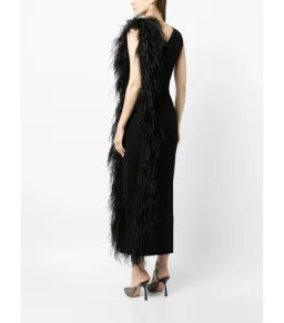 Rachel Gilbert Elcie Feather-Tri Midi Dress Black Size XS / AU 6 for rent on The Volte - image 3