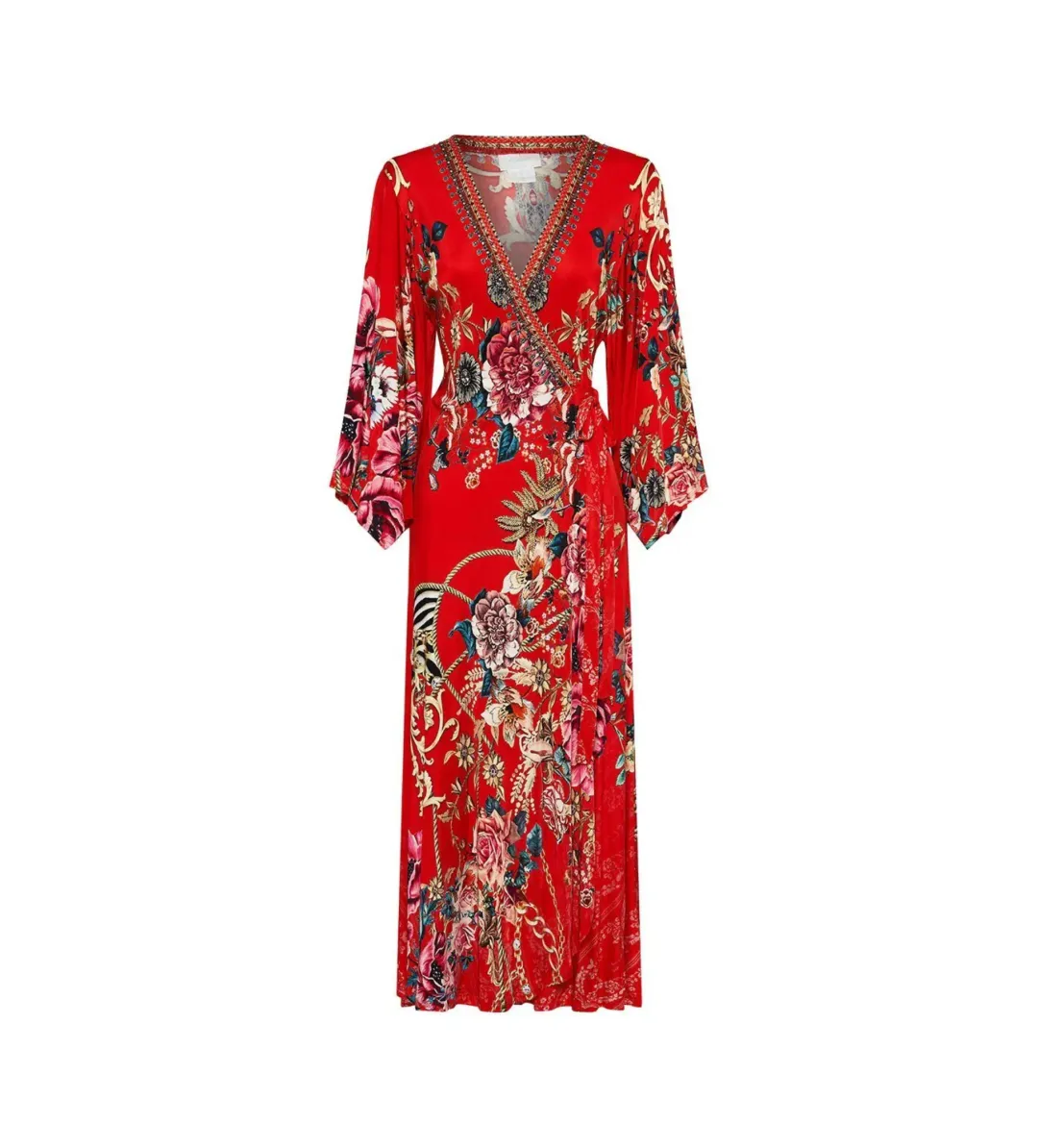 Camilla Jersey Wrap Midi Dress And The Queen in Wore Red Size M AU 12 for rent on The Volte - main image