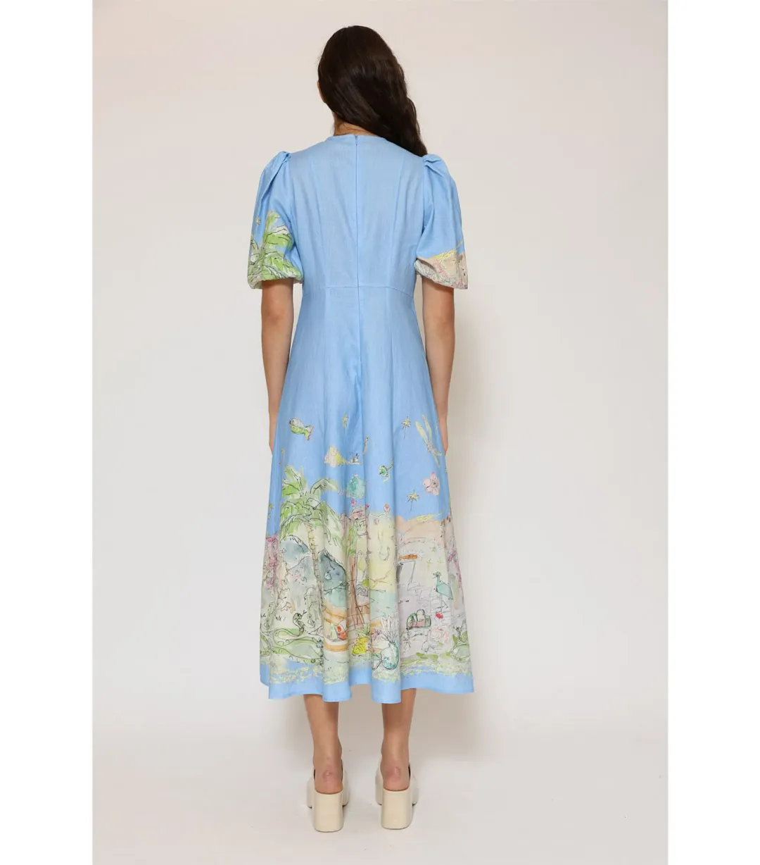 Alemais Anouk Midi Dress Sky Size AU 10 for rent on The Volte - main image