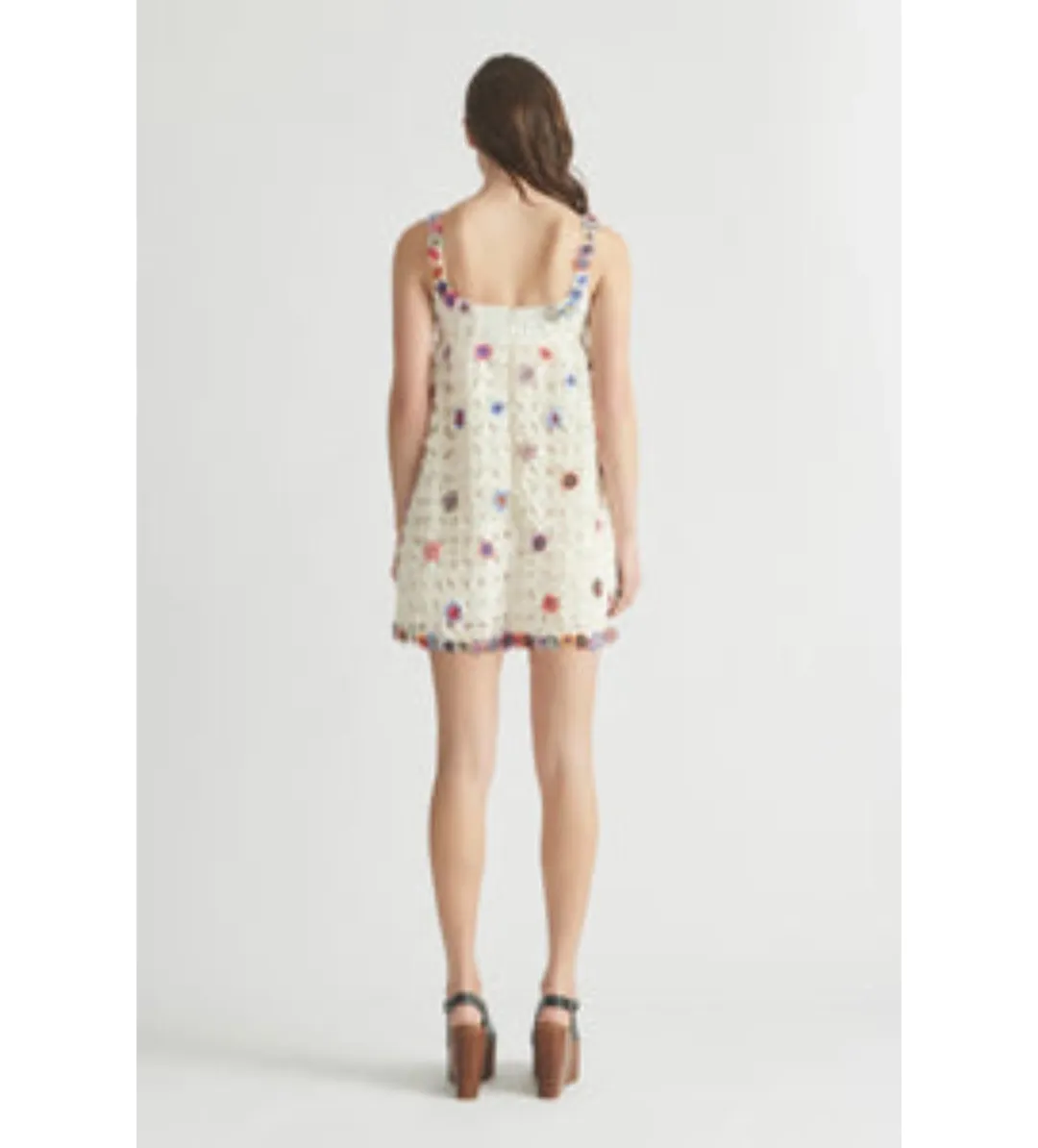 Antipodean Echo Crochet Flower Mini Dress Size AU 6 for rent on The Volte - main image