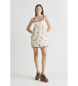 Antipodean Echo Crochet Flower Mini Dress Size AU 6 for rent on The Volte - image 1