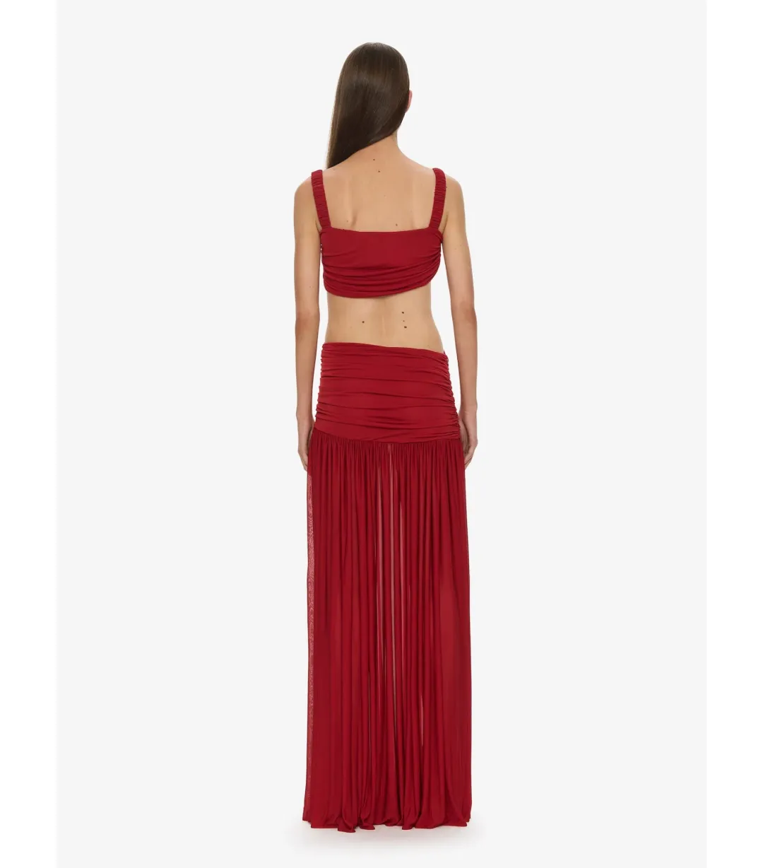 Christopher Esber Orion Separation Maxi Gown Cranberry Size AU 8 for rent on The Volte - main image