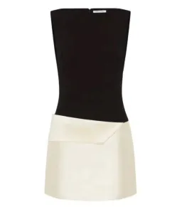 Rachel Gilbert Rikki Foldover Stretch-crepe Mini Dress Black/White Size AU 8  for rent on The Volte - image 4