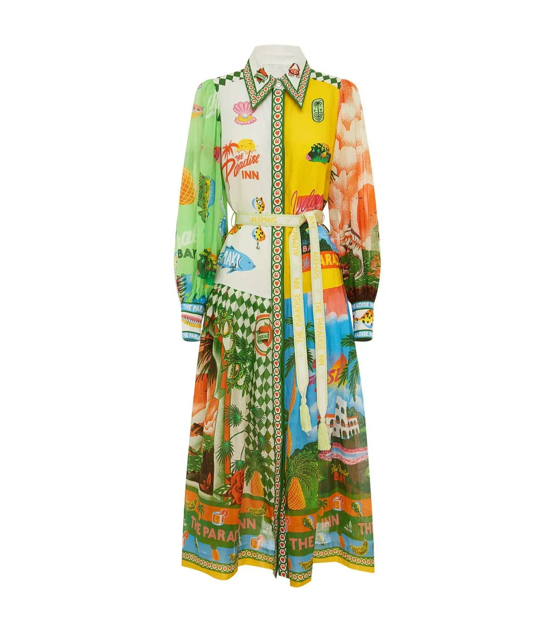 Alemais Paradiso Midi Shirtdress in Multi Size AU 10  for rent on The Volte - main image