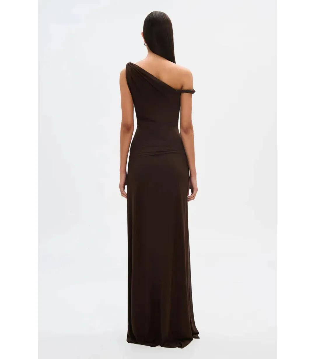 Misha Collection Sisal Mesh Maxi Dress Espresso Size 8/S for rent on The Volte - main image