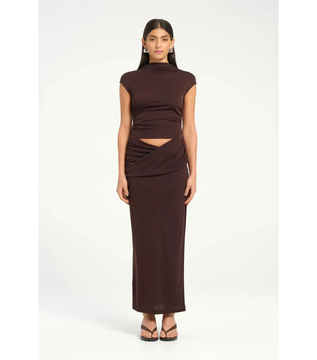 Benni Royce Maxi Dress Brown Size AU 10 for rent on The Volte - main image