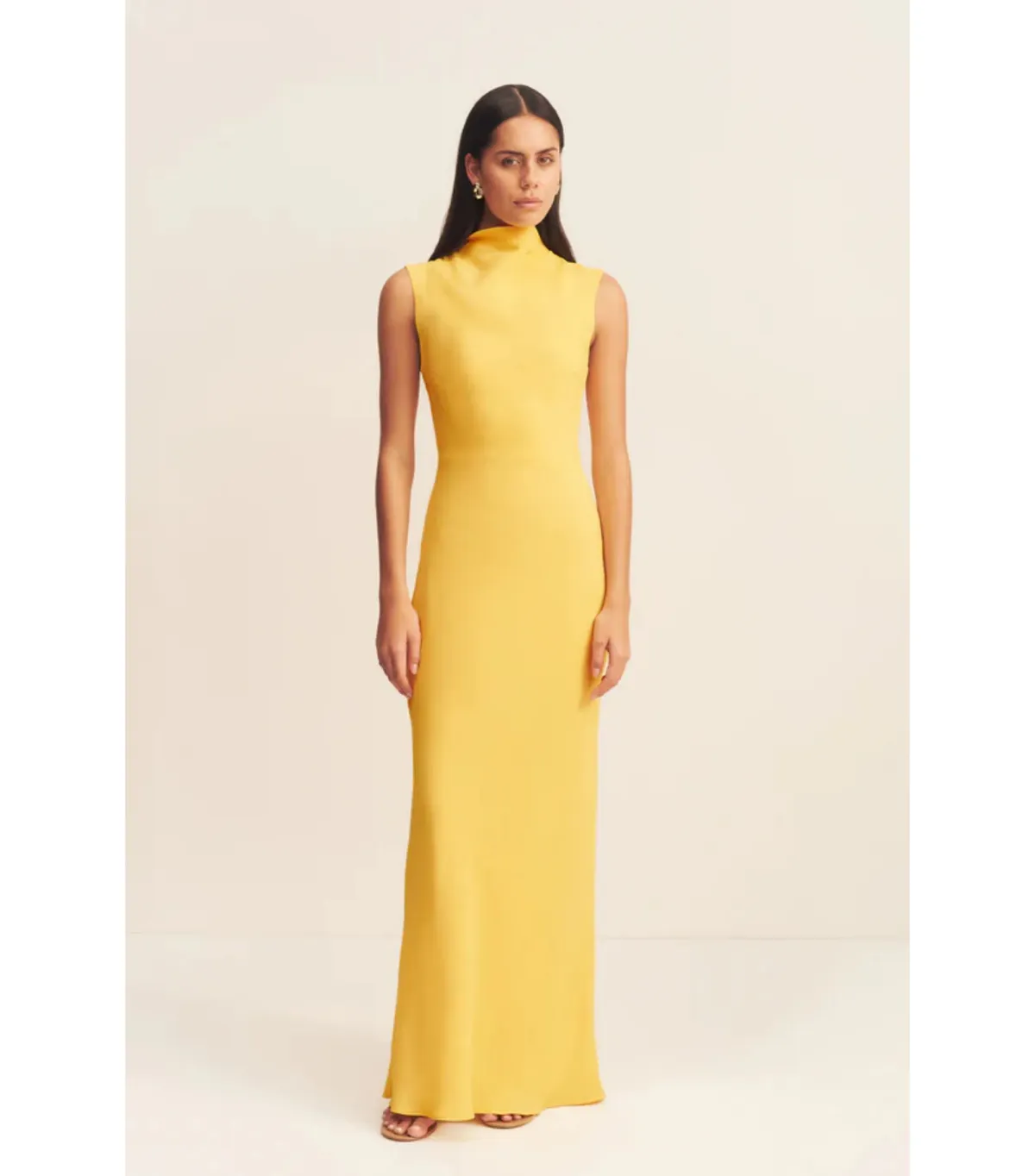 Shona Joy Pierce Sleeveless Maxi Dress in Sunflower Size AU 8 for rent on The Volte - main image