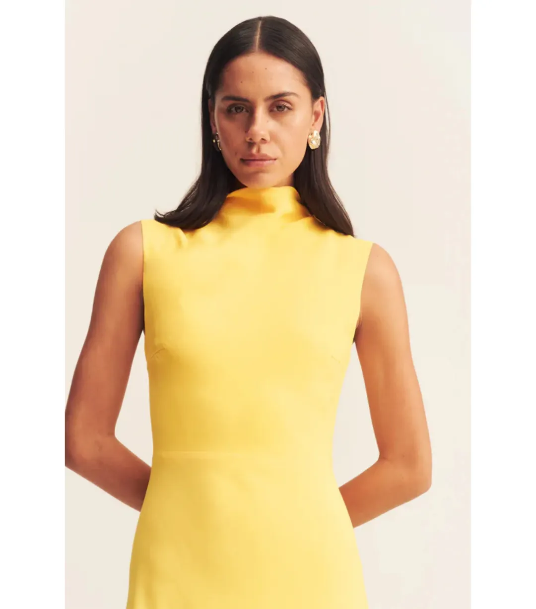 Shona Joy Pierce Sleeveless Maxi Dress in Sunflower Size AU 8 for rent on The Volte - main image