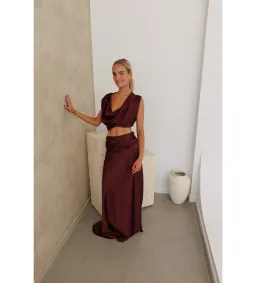 Arcina Ori Andi Top and Maxi Skirt Set Cacao Size XS / AU 6 for rent on The Volte - image 1
