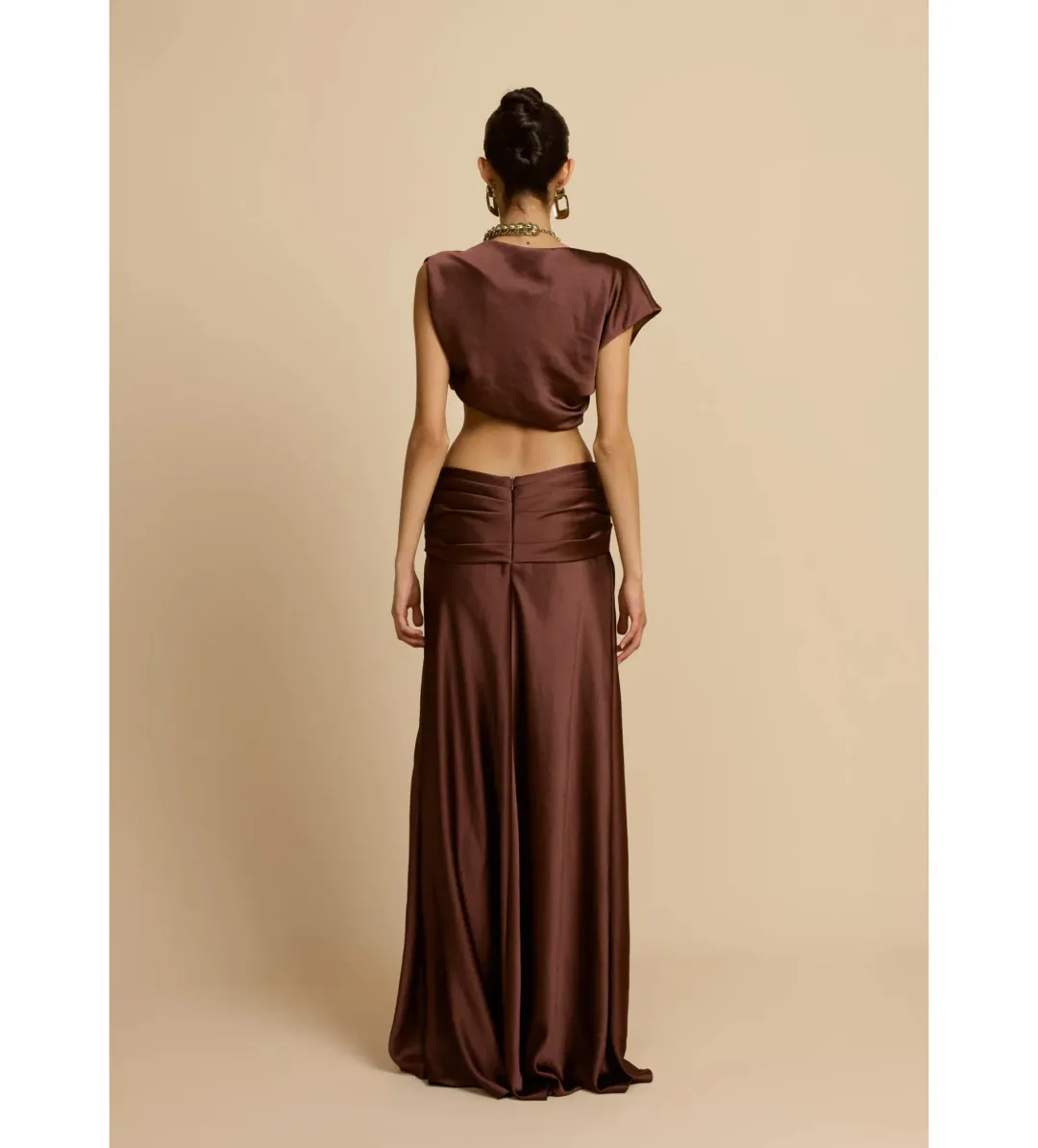 Arcina Ori Andi Top and Maxi Skirt Set Cacao Size S / AU 8 for rent on The Volte - main image