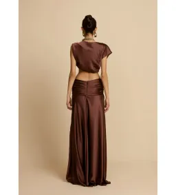 Arcina Ori Andi Top and Maxi Skirt Set Cacao Size S / AU 8 for rent on The Volte - image 3