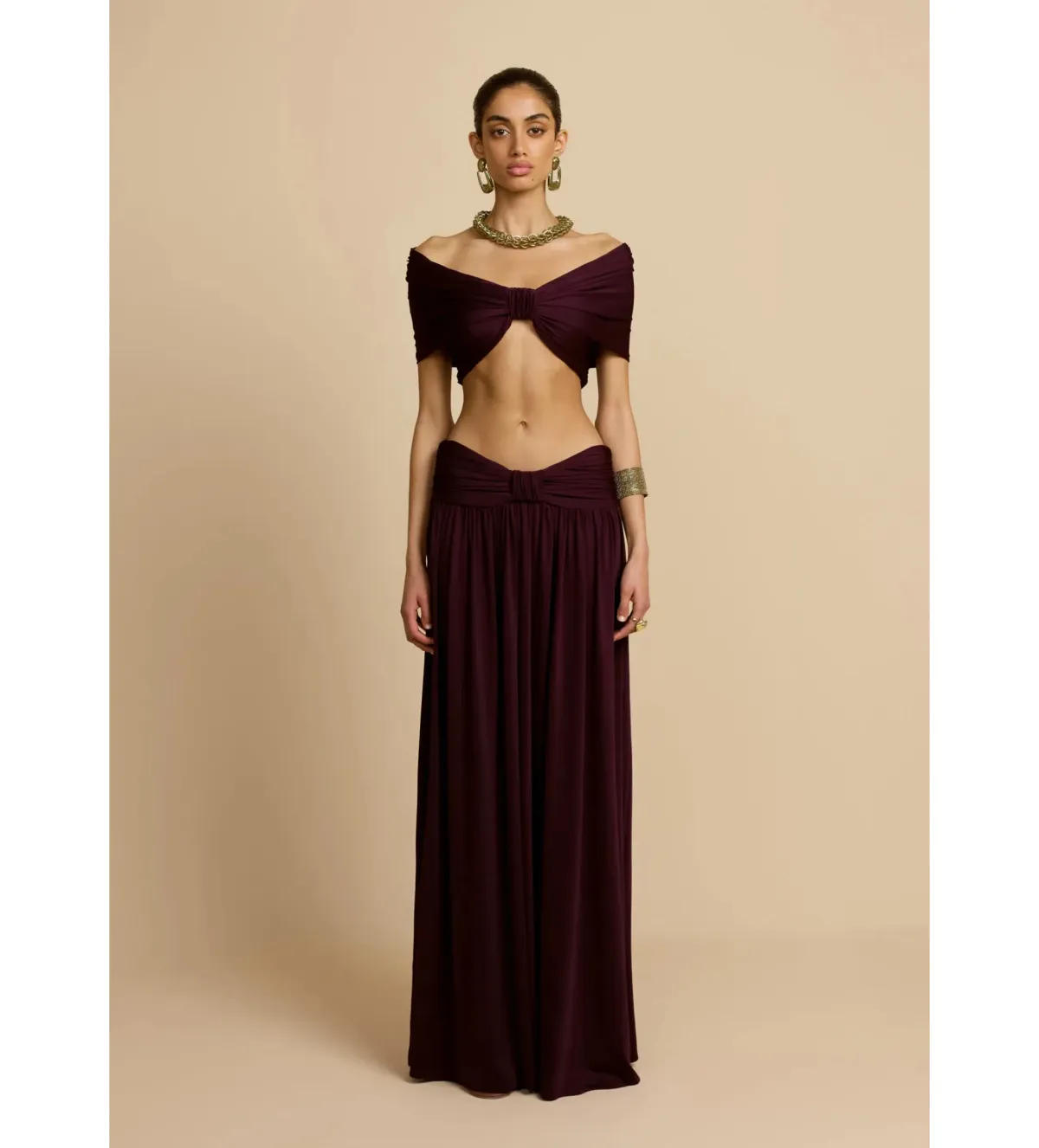 Arcina Ori Alessia Top and Maxi Skirt Set Plum Size S / AU 8 for rent on The Volte - main image