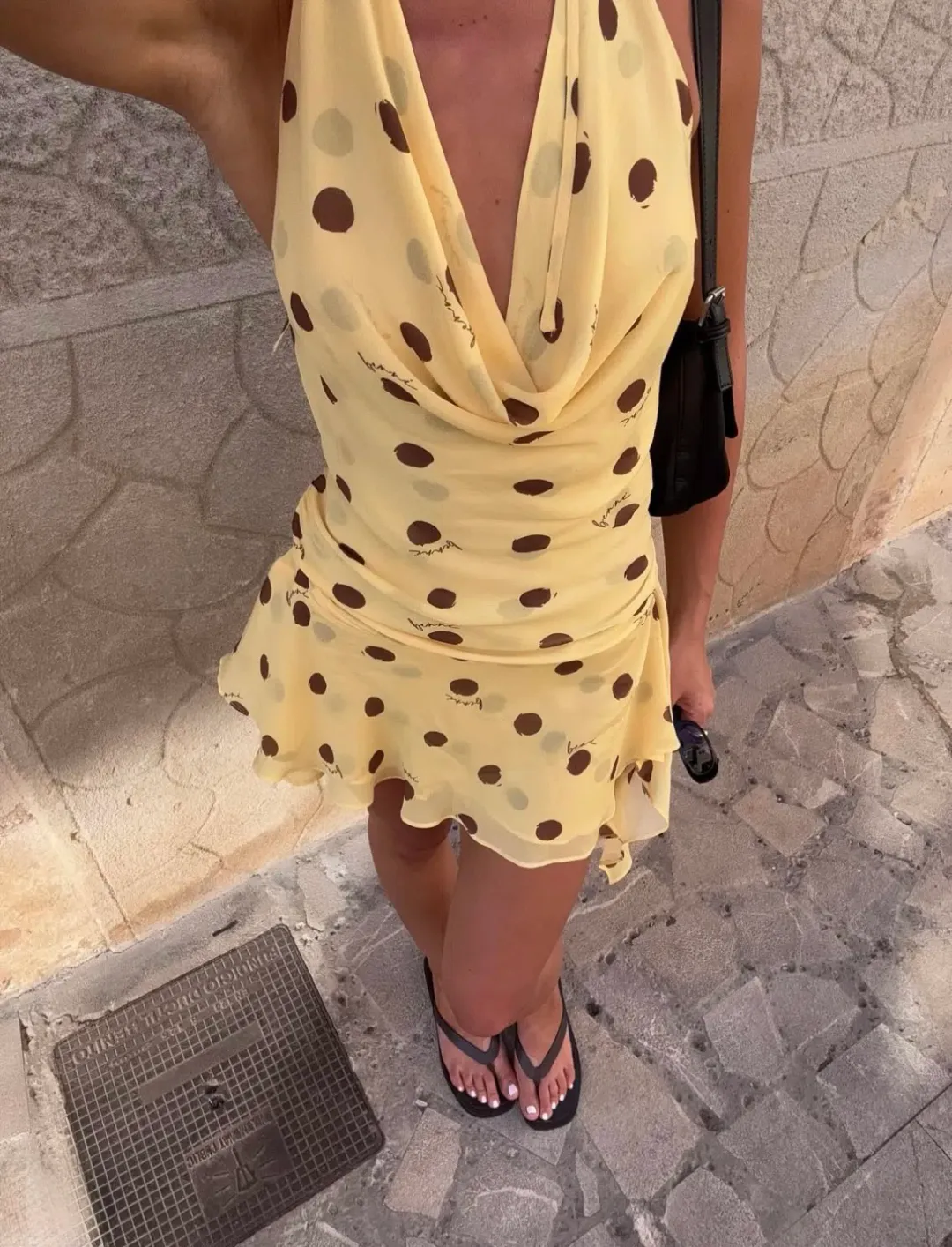 Harlow Halter Mini Dress Yellow Size AU 8 for rent on The Volte - main image