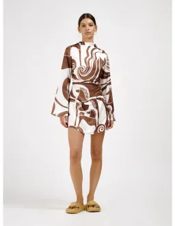 Roame Fargo Mini Dress Chestnut Size 1 / AU 8 for rent on The Volte - image 2