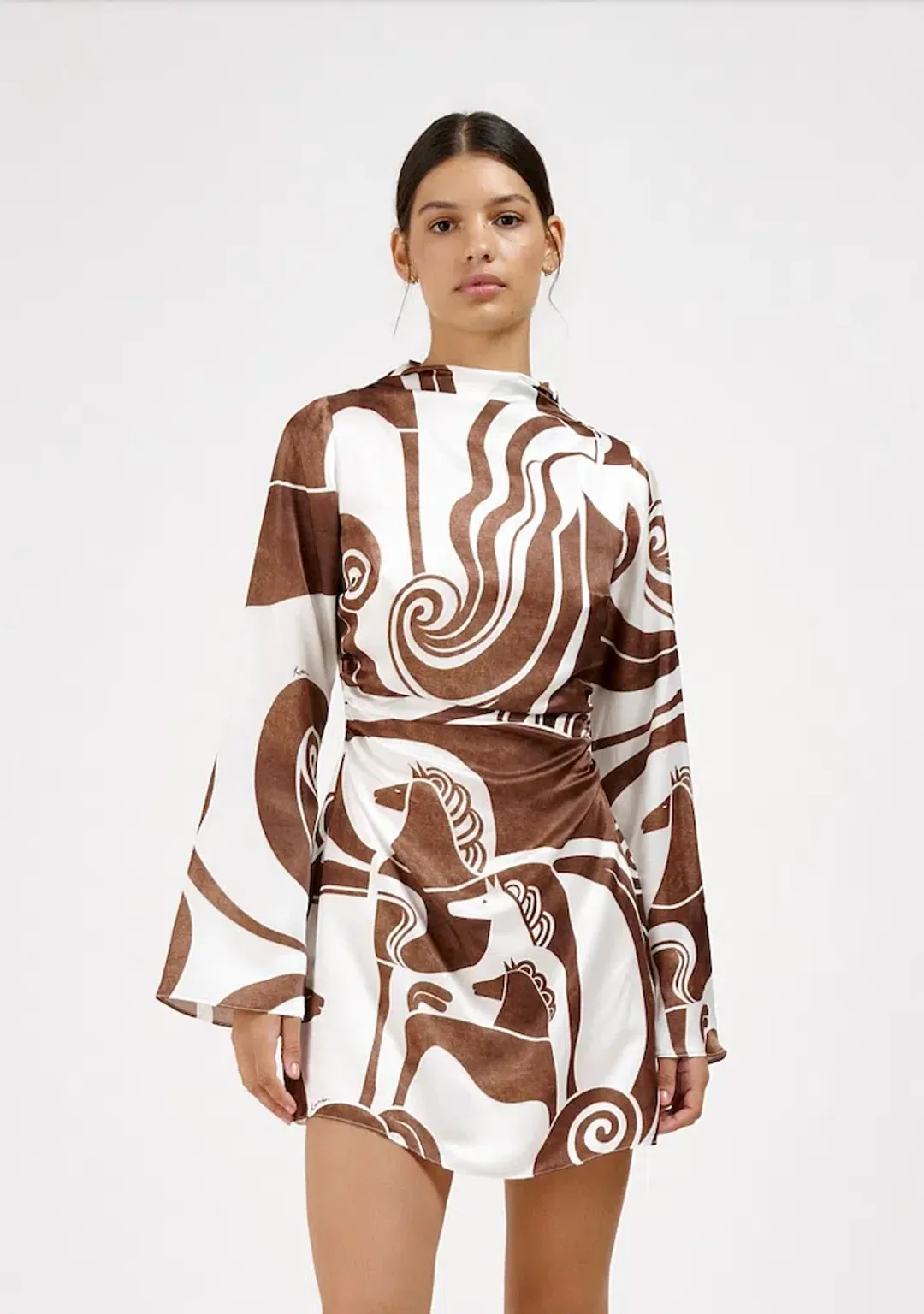Roame Fargo Mini Dress Chestnut Size 1 / AU 8 for rent on The Volte - main image