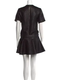 Louis Vuitton Black Wool Blend Belted Mini Dress Size 38 for rent on The Volte - image 2