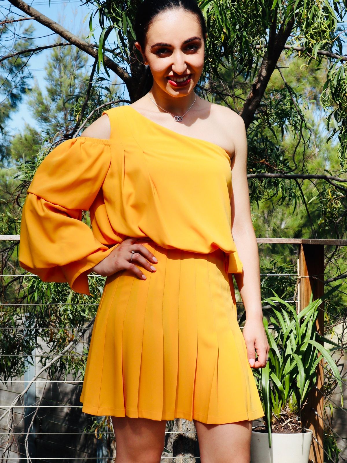 Mossman Yellow Gold dress SIZE 8 for rent on The Volte - main image