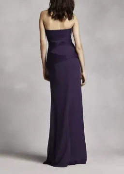Vera Wang Strapless Chiffon Dress Purple Amethyst Size 10 for rent on The Volte - image 3