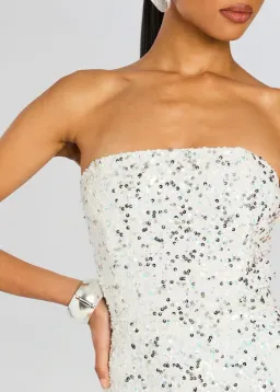 Retrofête Heather Sequin Dress White Size S/ Au 8  for rent on The Volte - image 2