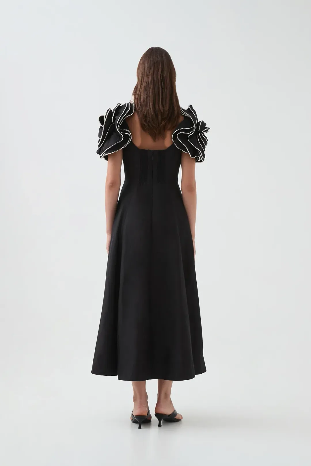 Aje Twyla Midi Dress in Black Size AU 12 for rent on The Volte - main image