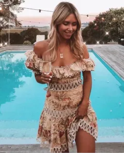 Zimmermann Melody Off Shoulder Mini Dress Mustard Floral Size 1 / AU 10 for rent on The Volte - image 4